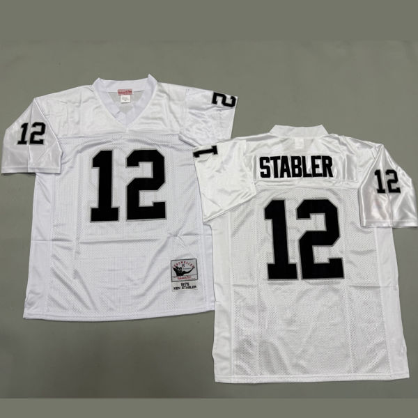 STABLER #12 Men's Las Vegas Raiders Retro NFL Jersey 突袭者
