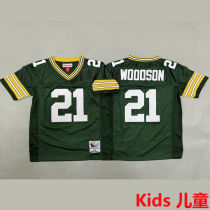 WOODSON #21 Green Bay Packers Retro Kids NFL Jersey 包装工
