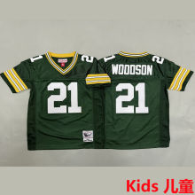 WOODSON #21 Green Bay Packers Retro Kids NFL Jersey 包装工
