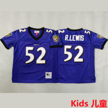 R.LEWIS #52 Baltimore Ravens Retro Kids NFL Jersey 乌鸦