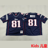 MOSS #81 New England Patriots Retro Kids NFL Jersey 爱国者