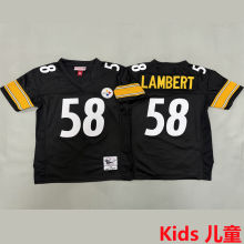 LAMBERT #58 Pittsburgh Steelers Retro Kids NFL Jersey 钢人