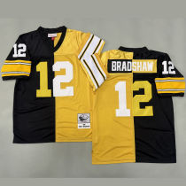 BRADSHAW #12 Men's Pittsburgh Steelers Retro NFL Jersey 钢人