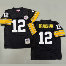 BRADSHAW #12 Men's Pittsburgh Steelers Retro NFL Jersey 钢人