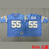SEAU #55 Los Angeles Chargers Retro Kids NFL Jersey 闪电