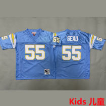 SEAU #55 Los Angeles Chargers Retro Kids NFL Jersey 闪电