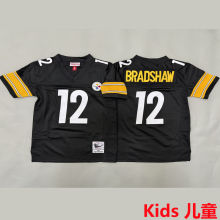 BRADSHAW #12 Pittsburgh Steelers Retro Kids NFL Jersey 钢人