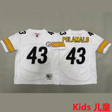 POLAMALU #43 Pittsburgh Steelers Retro Kids NFL Jersey 钢人