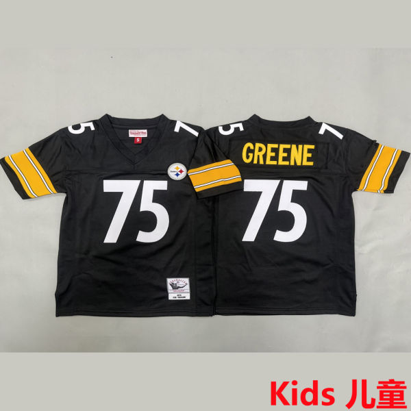 GREENE #75 Pittsburgh Steelers Retro Kids NFL Jersey 钢人