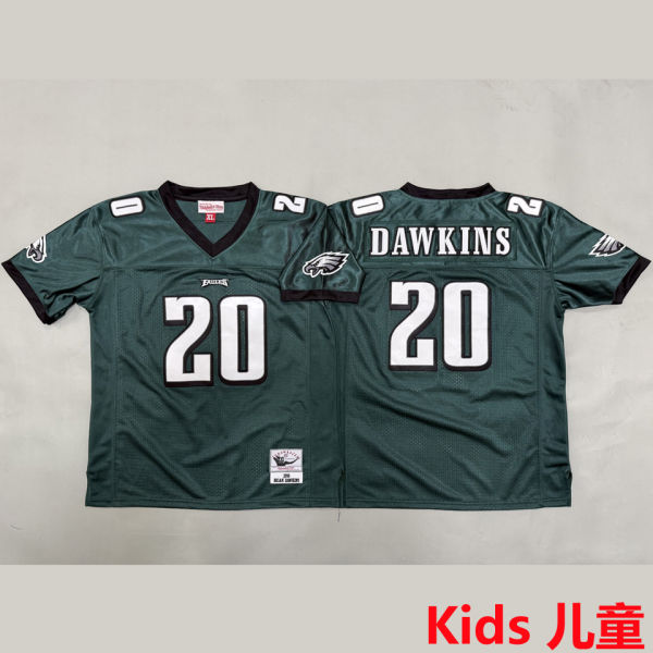 DAWKINS #20 Philadelphia Eagles Retro Kids NFL Jersey 老鹰
