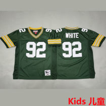 WHITE #92 Green Bay Packers Retro Kids NFL Jersey 包装工