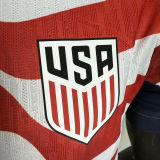 2026/27 U.S Home White And Red Player Version Soccer Jersey 背后是空白