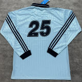 2025/26 AD x oasis #25 Light Blue Retro Style Fans Long Seelve Soccer Jersey (Have No.25 带号码）