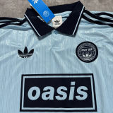 2025/26 AD x oasis #25 Light Blue Retro Style Fans Long Seelve Soccer Jersey (Have No.25 带号码）
