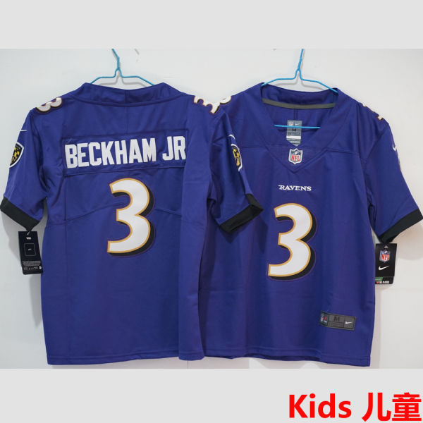 BECKHAM JR #3 Baltimore Ravens Kids NFL Jersey 乌鸦