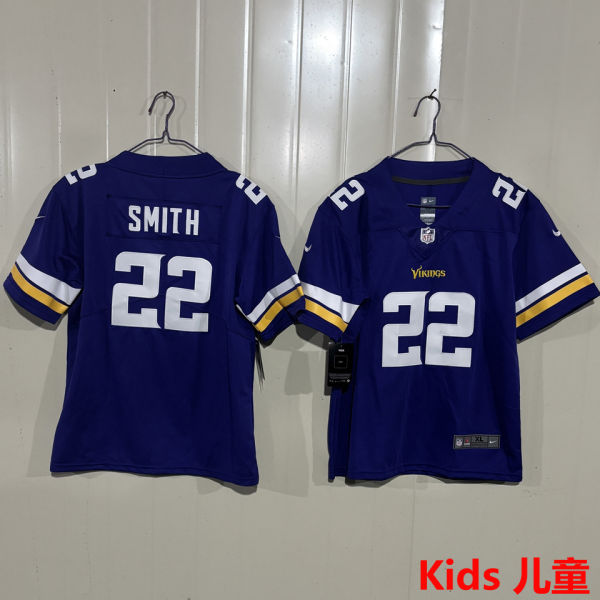 SMITH #22 Minnesota Vikings Kids NFL Jersey 维京人