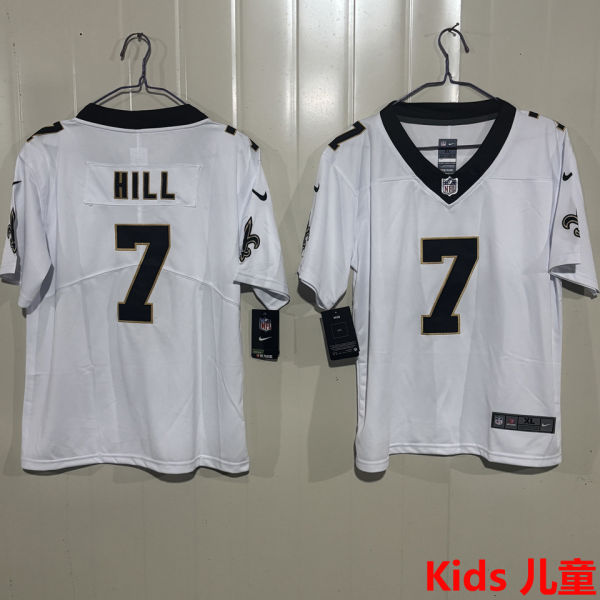 HILL #7 New Orleans Saints Kids NFL Jersey 圣徒