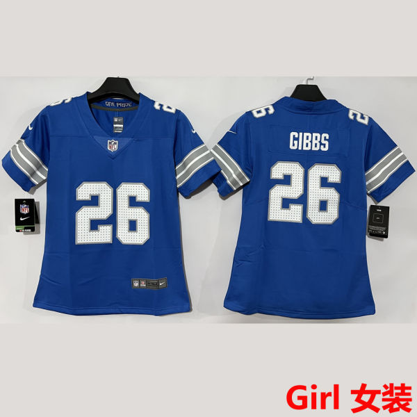 GIBBS #26 Detroit Lions Girl NFL Jersey 雄狮