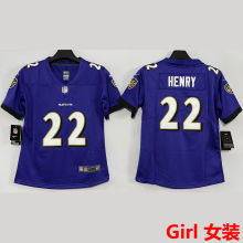 HENRY #22 Baltimore Ravens Girl NFL Jersey 乌鸦