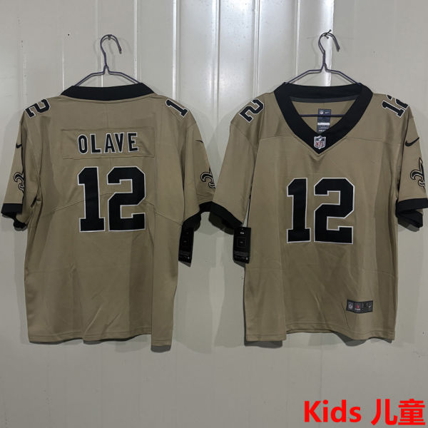 OLAVE #12 New Orleans Saints Kids NFL Jersey 圣徒