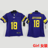 JEFFERSON #18 Minnesota Vikings Girl NFL Jersey 维京人