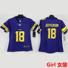 JEFFERSON #18 Minnesota Vikings Girl NFL Jersey 维京人