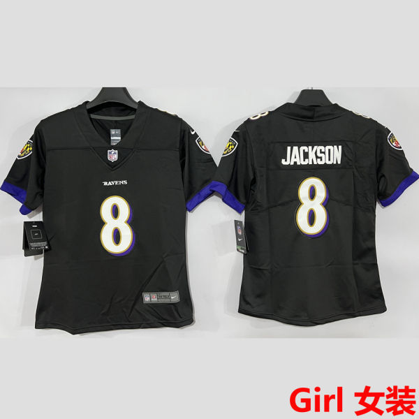 JACKSON #8 Baltimore Ravens Girl NFL Jersey 乌鸦