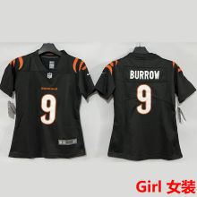 BURROW #9 Cincinnati Bengals Girl NFL Jersey 猛虎