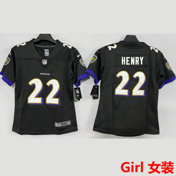 HENRY #22 Baltimore Ravens Girl NFL Jersey 乌鸦
