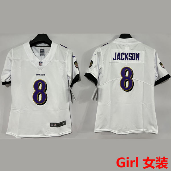 JACKSON #8 Baltimore Ravens Girl NFL Jersey 乌鸦