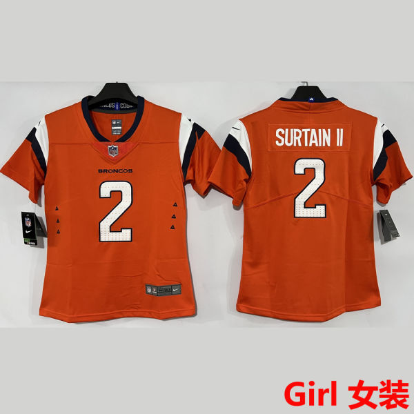 SURTAIN II #2 Denver Broncos Girl NFL Jersey 野马