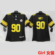 WATT #90 Pittsburgh Steelers Girl NFL Jersey 钢人