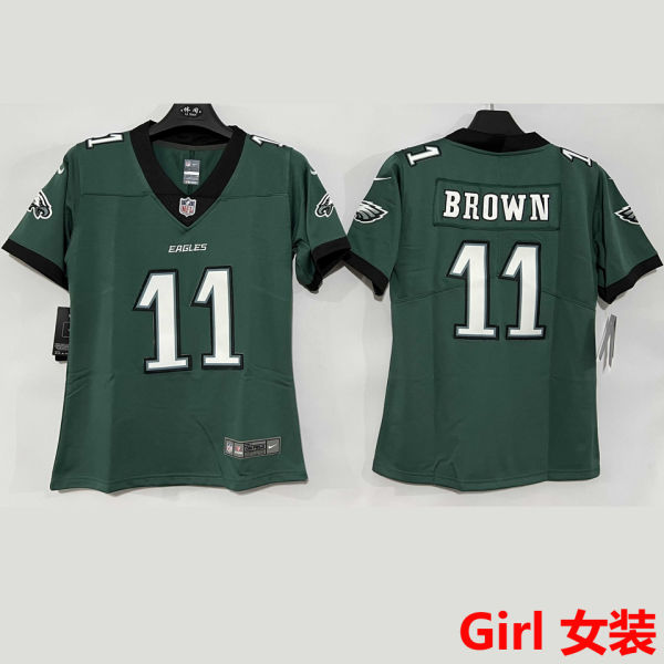 BROWN #11 Philadelphia Eagles Girl NFL Jersey 老鹰
