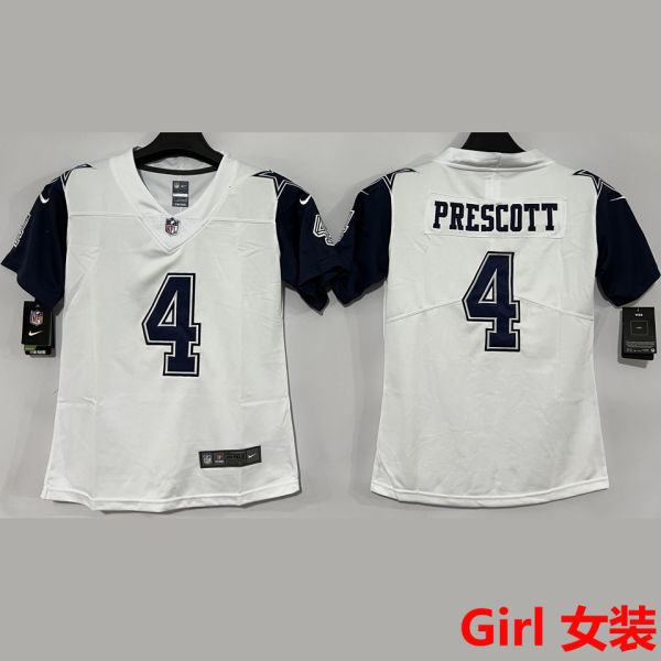 PRESCOTT #4 Dallas Cowboys Girl NFL Jersey 牛仔