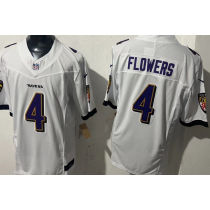 FLOWERS #4 Men's Baltimore Ravens NFL Jersey 乌鸦  (3代）