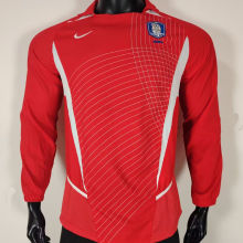 2002 South Korea Home Red Retro Long Sleeve Soccer Jersey