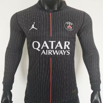 2025/26 PSG 4th Black Player Version Long Sleeve Soccer Jersey