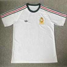 1986 Mexico Away White Retro Soccer Jersey