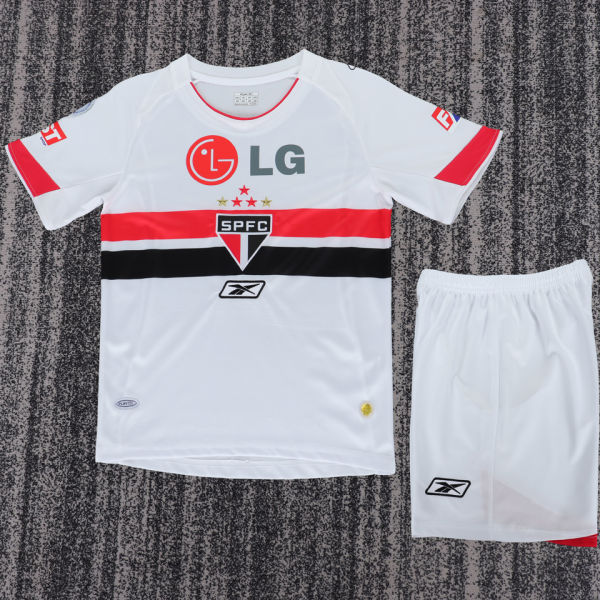2007/2008 Sao Paulo Home Retro Kids Soccer Jersey