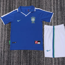 1997 Brazil Away Retro Kids Soccer Jersey