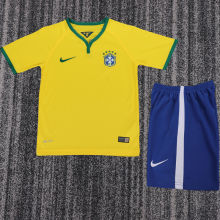 2014 Brazil Home Retro Kids Soccer Jersey