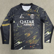 2026 PSG Dark Night Edition Black Fans Long Sleeve Soccer Jersey