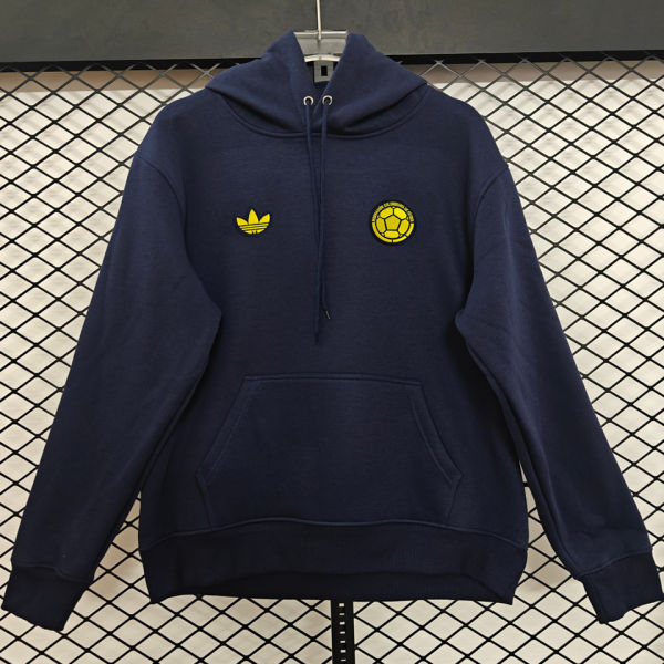 2026/27 Colombia Third Royal Blue Retro Style Hoody 小绣花 黄标 宝蓝色