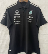 2026 Mercedes AMG Petronas F1 Black POLO Team T-Shirt  有领
