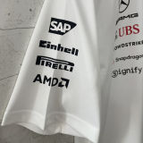 2026 Mercedes AMG Petronas F1 White POLO Team T-Shirt  有领