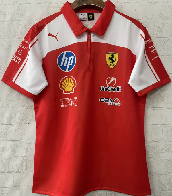 2026 Ferrari Red F1 POLO Team T-Shirt 有领