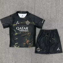 2026 PSG Dark Night Edition Black Kids Soccer Jersey 带星
