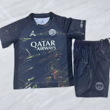 2026 PSG Dark Night Edition Black Kids Soccer Jersey 没星