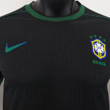 1998 Brazil Black Retro Player Version Soccer Jersey 球员版
