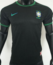 1998 Brazil Black Retro Player Version Soccer Jersey 球员版